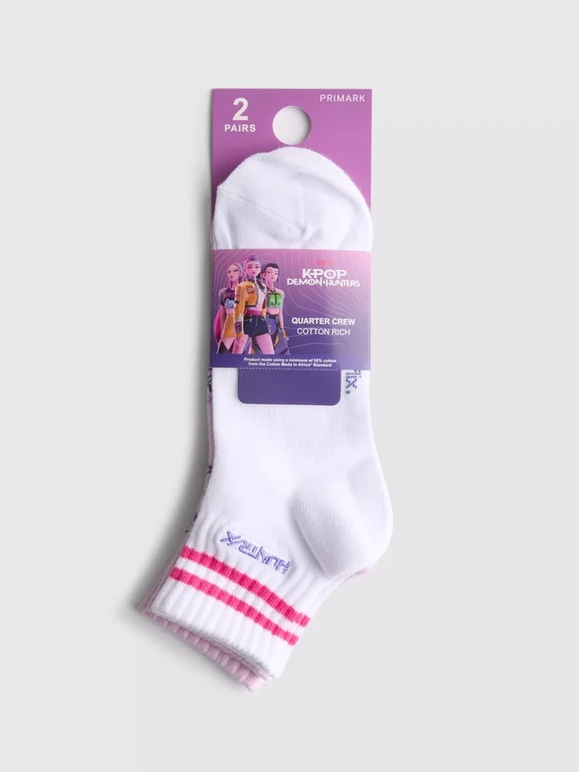 Set de 2 perechi de Șosete din bumbac K-pop Demon Hunters, cu talpă scurtă Set de 2 perechi de Șosete din bumbac K-pop Demon Hunters, cu talpă scurtă