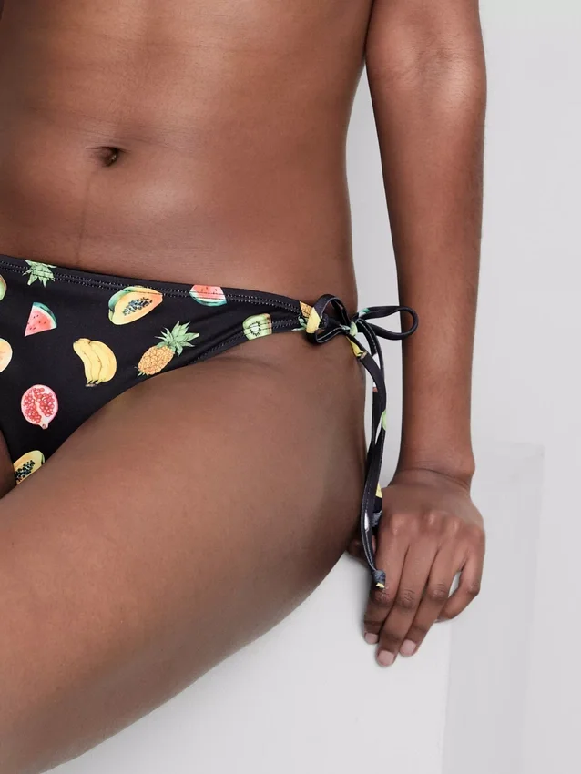 Set de 2 slipuri de bikini cu legături laterale, imprimate Set de 2 slipuri de bikini cu legături laterale, imprimate