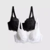 Set de 2 sutiene cu sârmă din dantelă, mărime D-H Set de 2 sutiene cu sârmă din dantelă, mărime D-H
