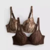 Set de 2 sutiene cu sârmă, imprimate, din plasă, mărime D-H Set de 2 sutiene cu sârmă, imprimate, din plasă, mărime D-H