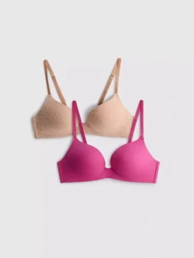 Set de 2 sutiene fără sârmă tip T-shirt, mărimi A-E