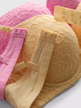 Set de 2 sutiene tip cămășă din plasă cu imprimeu floral A-D Set de 2 sutiene tip cămășă din plasă cu imprimeu floral A-D