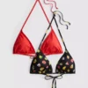 Set de 2 topuri de bikini cu imprimeu triunghiular Set de 2 topuri de bikini cu imprimeu triunghiular