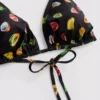 Set de 2 topuri de bikini cu imprimeu triunghiular Set de 2 topuri de bikini cu imprimeu triunghiular