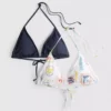 Set de 2 topuri de bikini triunghiulare Set de 2 topuri de bikini triunghiulare