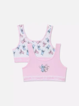 Set de 2 topuri scurte fără cusături cu Stitch și Angel de la Disney
