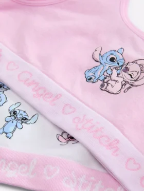 Set de 2 topuri scurte fără cusături cu Stitch și Angel de la Disney