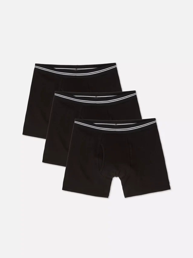 Set de 3 boxeri cu bandă elastică în dungi Set de 3 boxeri cu bandă elastică în dungi