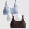 Set de 3 bralete fără cusături, cu bordură din dantelă