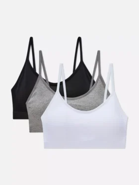Set de 3 bralete fără sârmă, scurte, tip cami