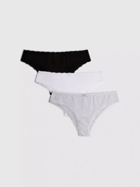 Set de 3 chiloți brazilieni din bumbac