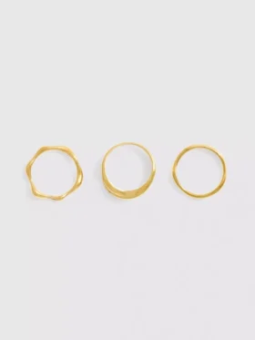 Set de 3 inele cu design mixt, rezistente la apă Set de 3 inele cu design mixt, rezistente la apă