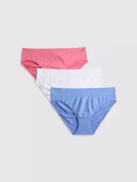 Set de 3 mini-chiloți fără cusături, cu volane