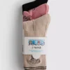 Set de 3 perechi de Șosete dintr-o singură bucată, cu nervuri Set de 3 perechi de Șosete dintr-o singură bucată, cu nervuri