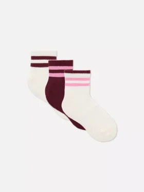 Set de 3 perechi de Șosete scurte cu blocuri de culoare