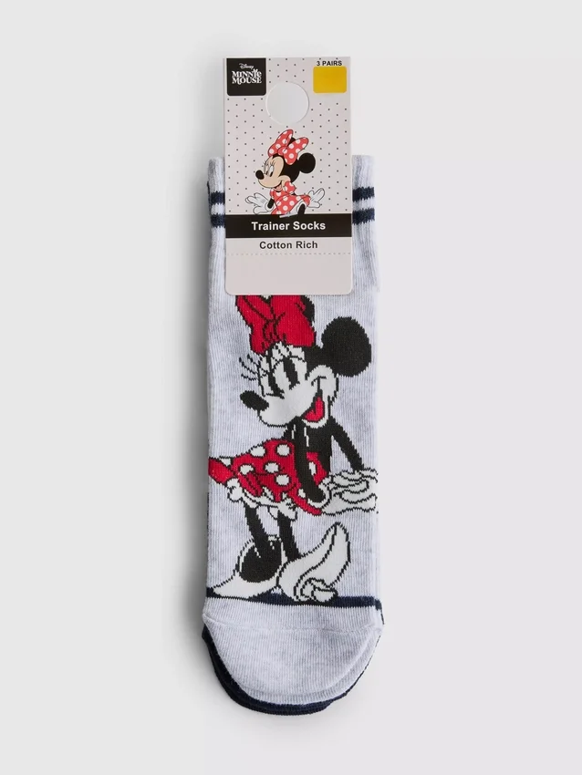 Set de 3 perechi de Șosete scurte Minnie Mouse de la Disney Set de 3 perechi de Șosete scurte Minnie Mouse de la Disney