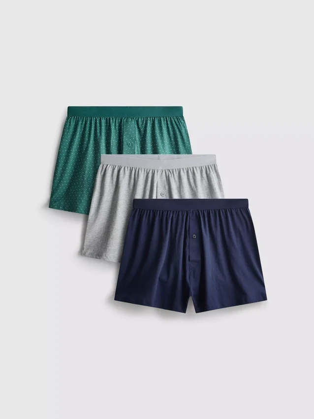 Set de 3 perechi de pantaloni scurți cu croială largă Set de 3 perechi de pantaloni scurți cu croială largă