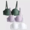 Set de 3 sutiene balcon cu dantelă, mărimile A-E Set de 3 sutiene balcon cu dantelă, mărimile A-E