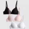 Set de 3 sutiene fără sârmă din microfibră Set de 3 sutiene fără sârmă din microfibră