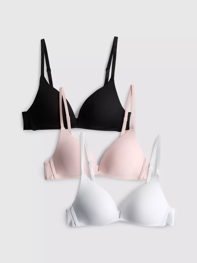 Set de 3 sutiene fără sârmă din microfibră Set de 3 sutiene fără sârmă din microfibră