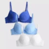 Set de 3 sutiene push-up din dantelă, model A-E