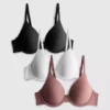 Set de 3 sutiene tip T-shirt cu acoperire completă Set de 3 sutiene tip T-shirt cu acoperire completă