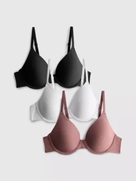 Set de 3 sutiene tip T-shirt cu acoperire completă
