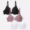Set de 3 sutiene tip tricou cu cupă integrală Set de 3 sutiene tip tricou cu cupă integrală
