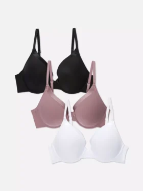 Set de 3 sutiene tip tricou cu cupă integrală