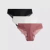 Set de 3 tanga cu detalii din dantelă braziliană