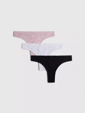 Set de 3 tanga din jacquard fără cusături