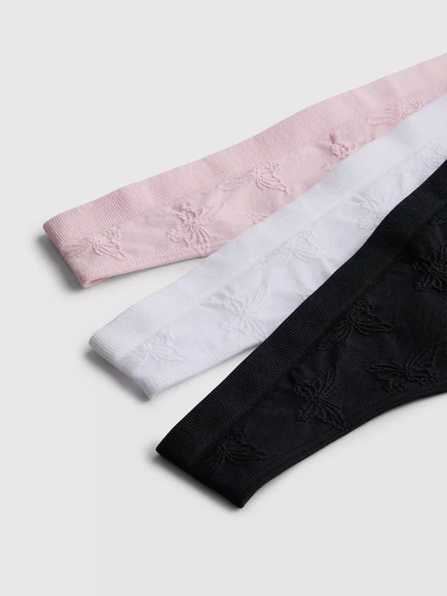 Set de 3 tanga din jacquard fără cusături Set de 3 tanga din jacquard fără cusături