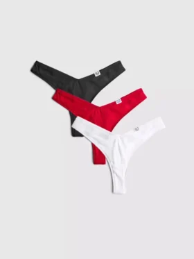 Set de 3 tanga Miami cu conținut ridicat de bumbac