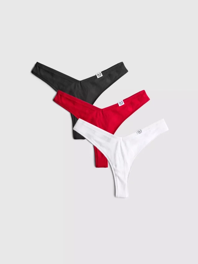 Set de 3 tanga Miami cu conținut ridicat de bumbac Set de 3 tanga Miami cu conținut ridicat de bumbac