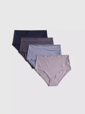 Set de 4 chiloți din microfibră cu talie înaltă Set de 4 chiloți din microfibră cu talie înaltă