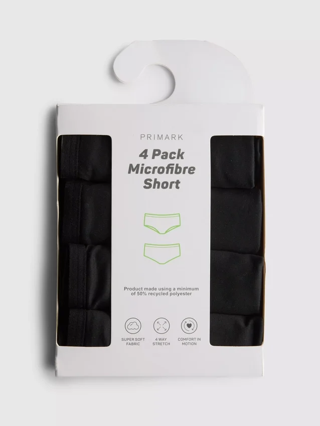 Set de 4 pantaloni scurți din microfibră Set de 4 pantaloni scurți din microfibră