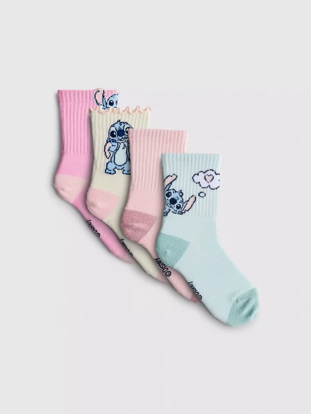Set de 4 perechi de Șosete scurte cu Stitch de la Disney Set de 4 perechi de Șosete scurte cu Stitch de la Disney