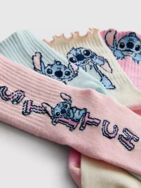 Set de 4 perechi de Șosete scurte cu Stitch de la Disney