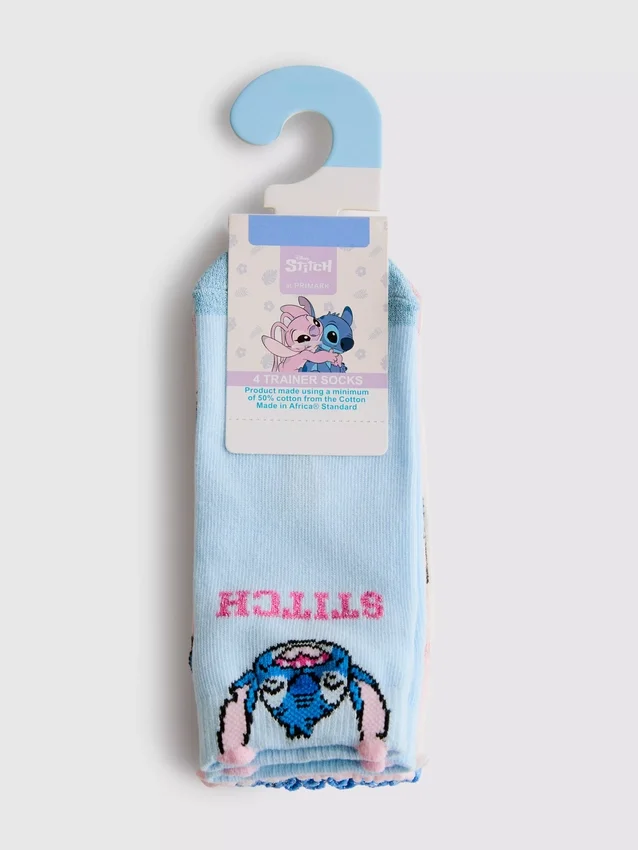 Set de 4 perechi de Șosete scurte cu Stitch de la Disney Set de 4 perechi de Șosete scurte cu Stitch de la Disney