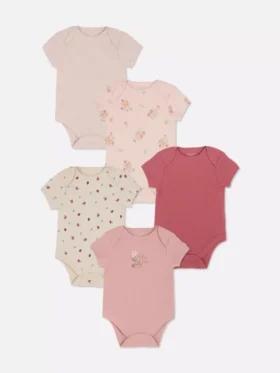 Set de 5 body-uri cu mâneci scurte