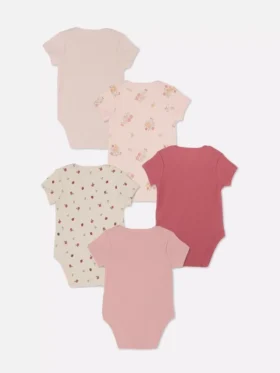 Set de 5 body-uri cu mâneci scurte