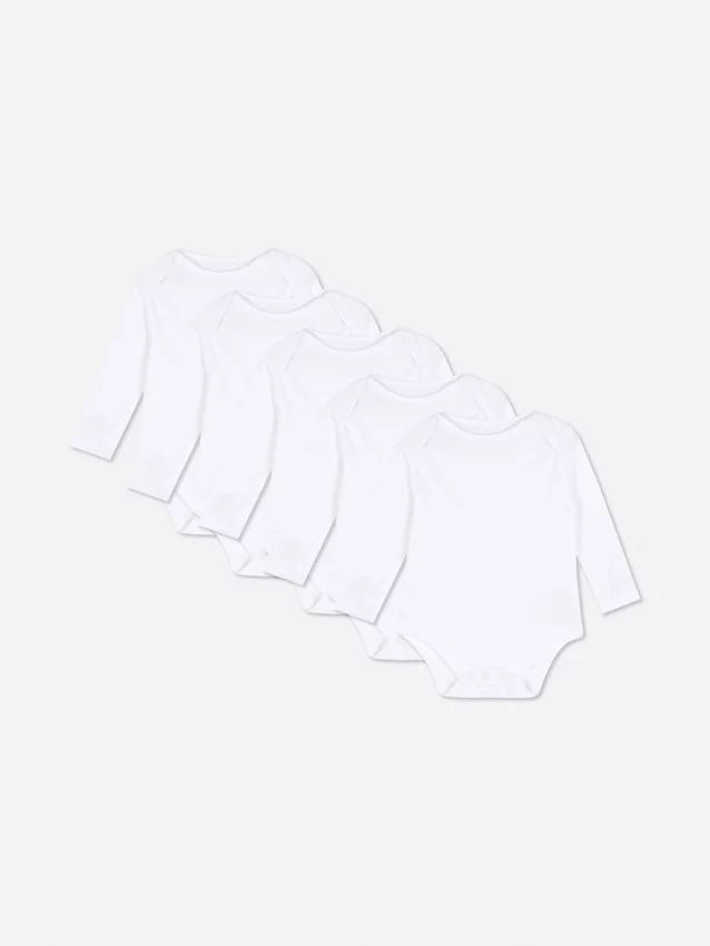Set de 5 body-uri esențiale cu mâneci lungi Set de 5 body-uri esențiale cu mâneci lungi