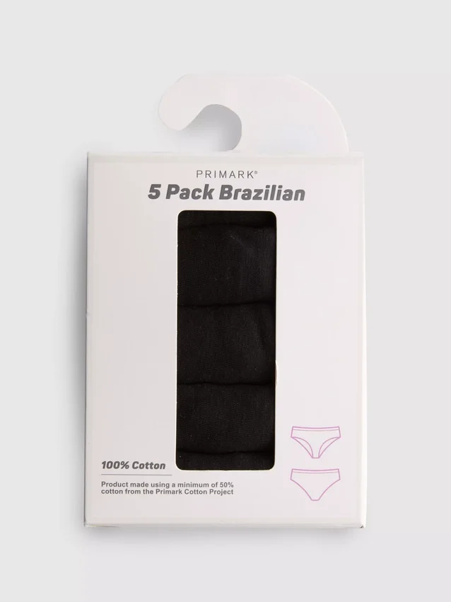 Set de 5 chiloți brazilieni din bumbac Set de 5 chiloți brazilieni din bumbac
