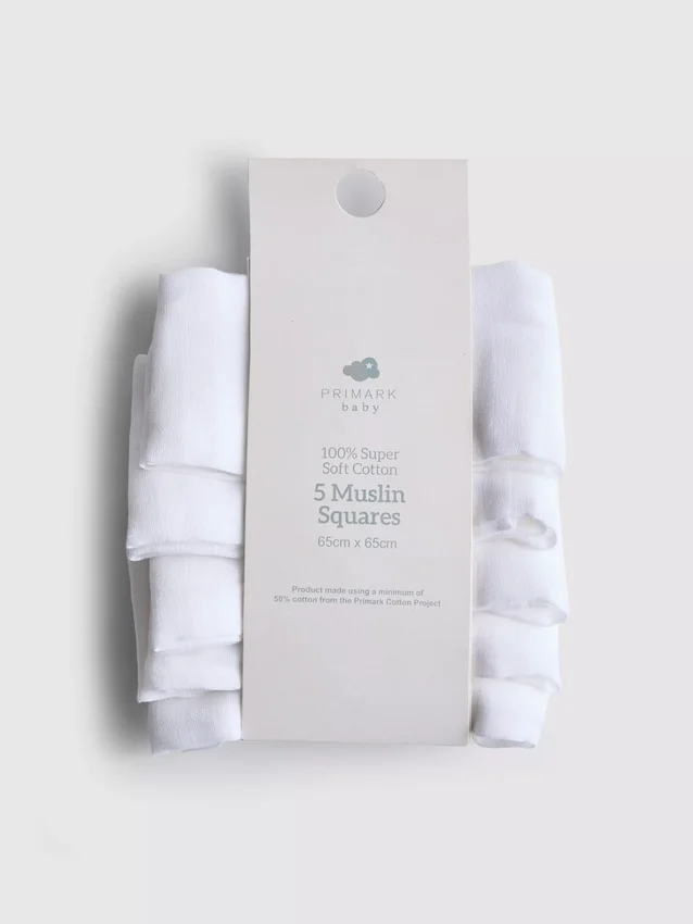 Set de 5 șervețele din muselină de bumbac Set de 5 șervețele din muselină de bumbac