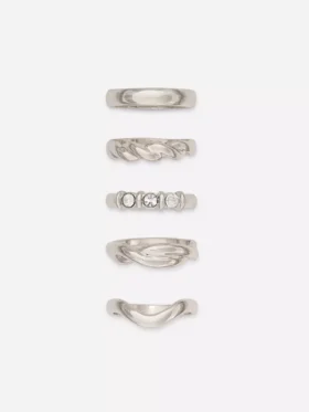 Set de 5 inele cu design variat Set de 5 inele cu design variat