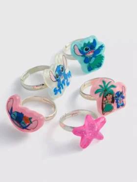 Set de 5 inele cu pandantive „Stitch” de la Disney