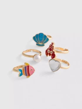 Set de 5 inele cu talismane marine