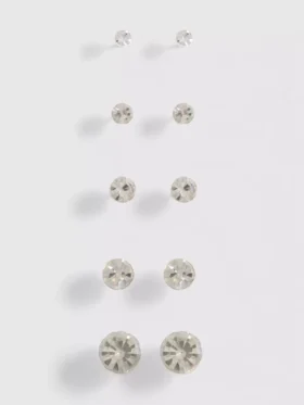 Set de 5 perechi de cercei cu pietre Set de 5 perechi de cercei cu pietre