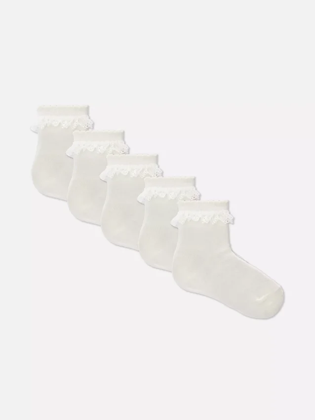 Set de 5 perechi de Șosete cu volane Set de 5 perechi de Șosete cu volane