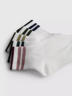 Set de 5 perechi de Șosete scurte cu dungi colorate